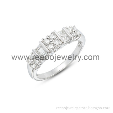 925 Sterling Princess CZ Past Present Future Engagement Ring